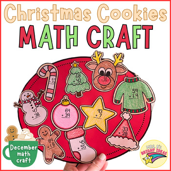 Preview of Christmas Cookies Math Craft | December Bulletin Board Hallway Display