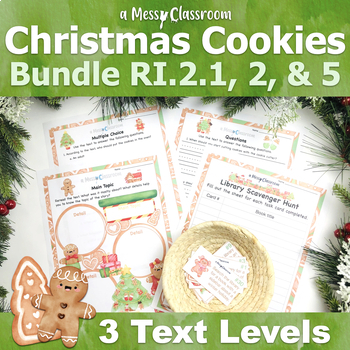 Preview of Christmas Cookies Nonfiction 2nd Grade Winter Reading Bundle RI2.1 RI.2.2 RI.2.5
