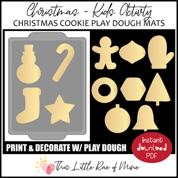 Christmas Cookies - Play doh dough mats - fine motor skills