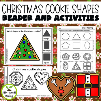 Preview of Christmas Cookie Shapes Emergent Reader & Shape Recognition Activities