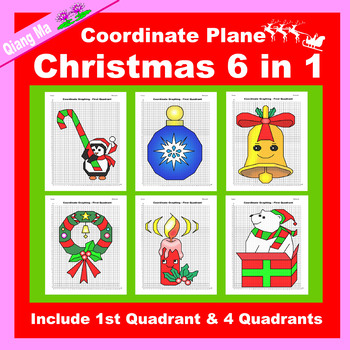 Preview of Christmas Coordinate Plane Graphing Picture: Christmas Bundle 6 in 1