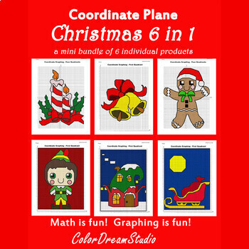 Preview of Christmas Coordinate Plane Graphing Picture: Christmas Bundle 6 in 1