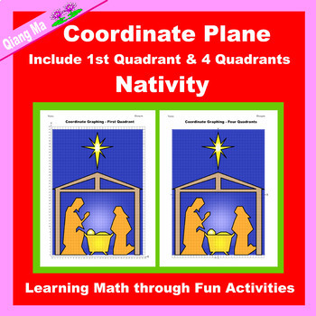 Preview of Christmas Coordinate Plane Graphing Picture: Nativity