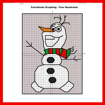 Preview of Christmas Coordinate Plane Graphing Picture: Olaf/Frozen