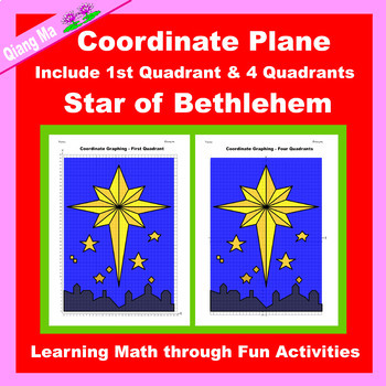 Preview of Christmas Coordinate Plane Graphing Picture: Star of Bethlehem