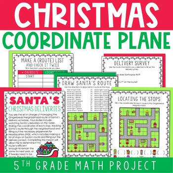 Preview of Christmas Coordinate Plane Activity 5th Grade Math Project