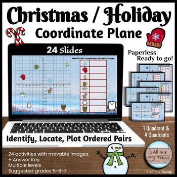 Preview of Christmas Coordinate Plane Identify Locate Plot Digital Activity