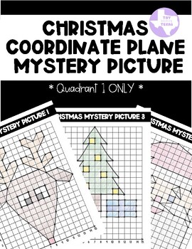 Preview of Christmas Coordinate Plane Mystery Pictures - Quadrant 1 Only (TEKS 5.8C)