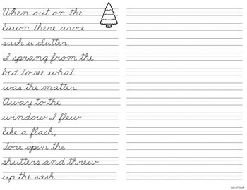 Christmas Copywork - Cursive Handwriting Practice | TpT