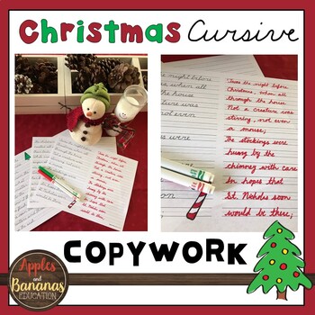 Preview of Christmas Copywork - Cursive Handwriting Practice