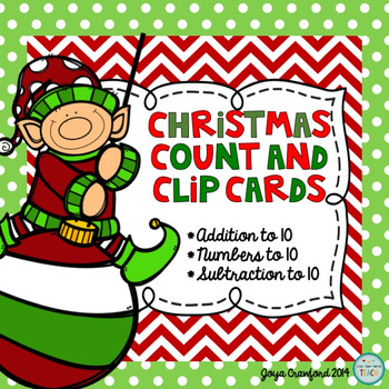 Preview of Christmas Count and Clip Cards (CCSS Aligned)