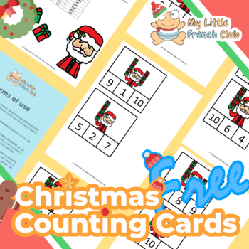 Christmas Count and Clip Cards in French by My Little French Club