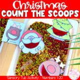 Christmas Count the Scoops | Sensory Bin Activity | Numbers 1-20