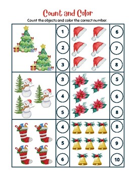 Christmas Count with Images by ProEducation | TPT