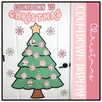 Preview of Christmas Countdown Bulletin Board Display | Pink