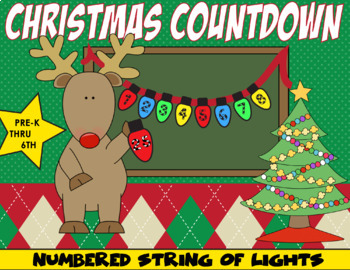 Preview of Christmas Countdown Numbers, Counting, Advent Calendar, Christmas Craft, Lights
