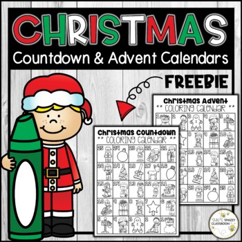 Preview of Christmas Countdown and Advent Calendars - Coloring Activity FREEBIE