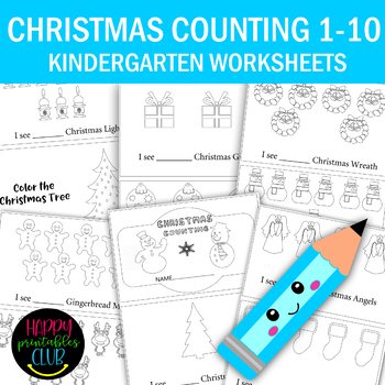 Preview of Christmas Counting 1-10 Activity Book for Pre-K/ Kindergarten