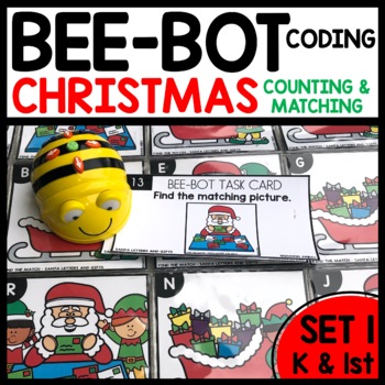 Preview of Christmas Counting Activities Coding Robotics for Beginners Bee Bots Mats