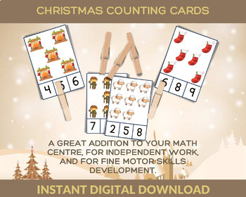 Preview of Christmas Counting Activity; Nativity Count and Clip for Toddlers and Pre-School