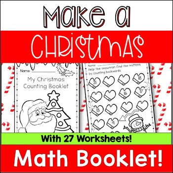 Christmas Counting Backwards and Subtracting 1 Math Strategies Worksheets