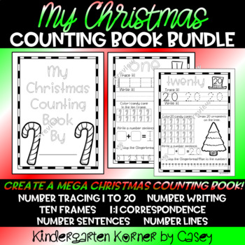 Preview of December Number Sense Math Activity Books THE BUNDLE 1 to 20 Kindergarten