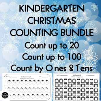 Preview of Christmas Counting Bundle Worksheets for Kindergarten | Christmas Theme