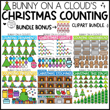 Preview of Christmas Counting Clipart Bundle by Bunny On A Cloud