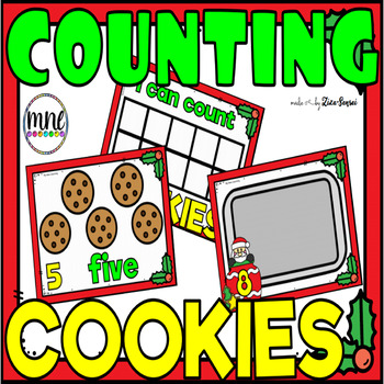 Preview of Christmas Counting Cookies And Cookie Tray Mats Activity CENTERS