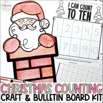 Preview of Santa Counting Craft & Bulletin Board | Countdown to Christmas  | Count to 120