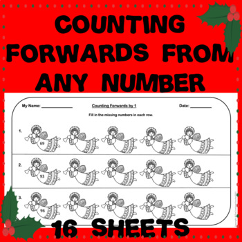 Preview of Christmas Counting Forwards Kindergarten Christmas Worksheet