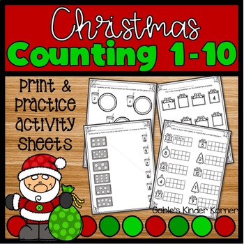 Christmas Counting Numbers 1-10 *NO PREP* by Gable's Kinder Korner