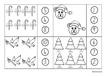 Christmas Counting & Numeral Recognition for Preschoolers (Numbers to 10)