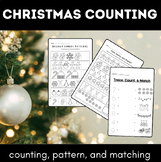 Christmas Counting and Pattern Math Worksheet