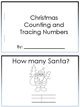 Preview of Christmas Counting and Tracing Number Book