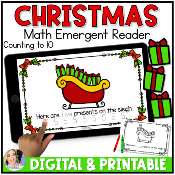 Preview of Christmas Counting and Writing 1-10 Math Emergent Reader 