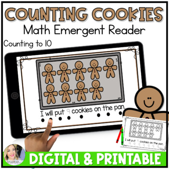 Preview of Christmas Counting numbers 1-10 Emergent Reader