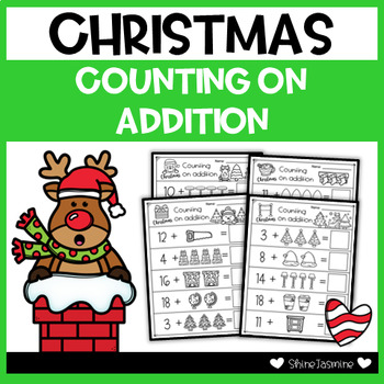 Christmas Counting on Addition Worksheets - Numbers 1 to 20 by ShineJasmine