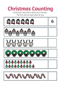 Christmas Counting up to 20 printable maths worksheet by Plus Learning ...