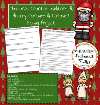 Preview of Christmas Country Traditions Compare and Contrast Essay Project