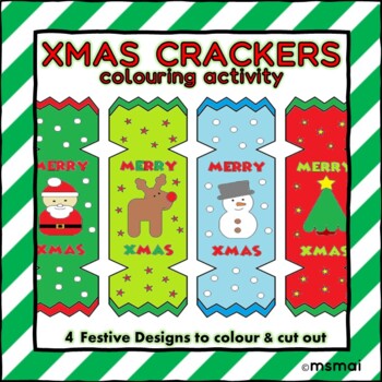 Preview of Christmas Cracker Bookmarks Coloring Activity