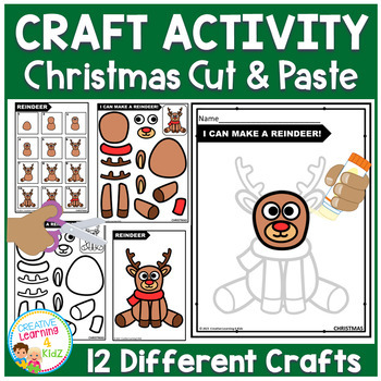 Christmas Craft Activity Cut and Paste Fine Motor Skills | TPT