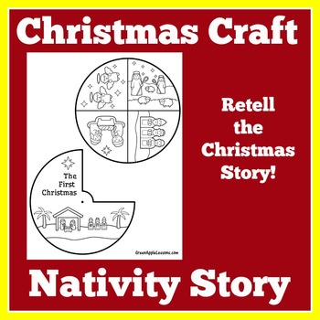Preview of NATIVITY CHRISTMAS Craft Activity Worksheet Preschool Kindergarten 1st 2nd 3rd