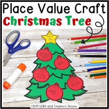 Preview of Christmas Craft | Christmas Tree Math Activity | Place Value Bulletin Board