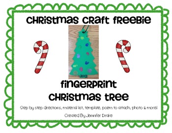 Preview of Christmas Craft FREEBIE ~Fingerprint Tree Ornament~ with poem