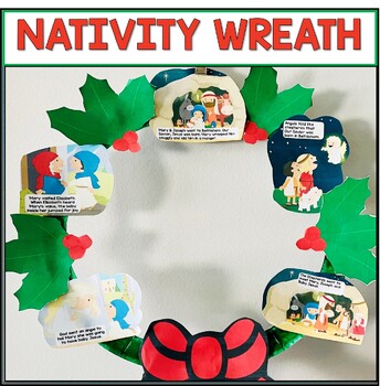 Preview of Christian Christmas Craft Nativity Craft Advent Craft Bulletin Board Wreath Craf