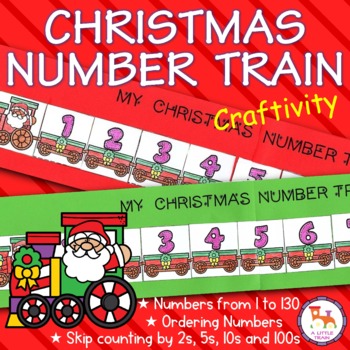 Preview of Christmas Craft / Ordering Numbers and Skip Counting by 2s, 5, 10s & 100s.