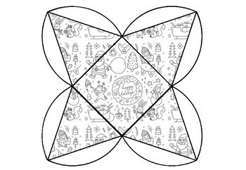 Download Christmas Craft, Pyramid Gift Box Coloring Pages, Fine Motor Skills, Papercraft