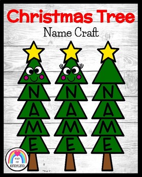 Preview of Christmas Tree Name Craft for Kindergarten Literacy Center