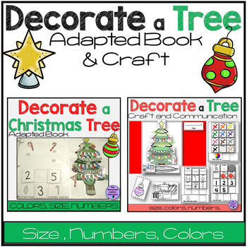 Preview of Christmas Craft and Adapted Book "Decorate a Tree"  Bundle Speech, SPED